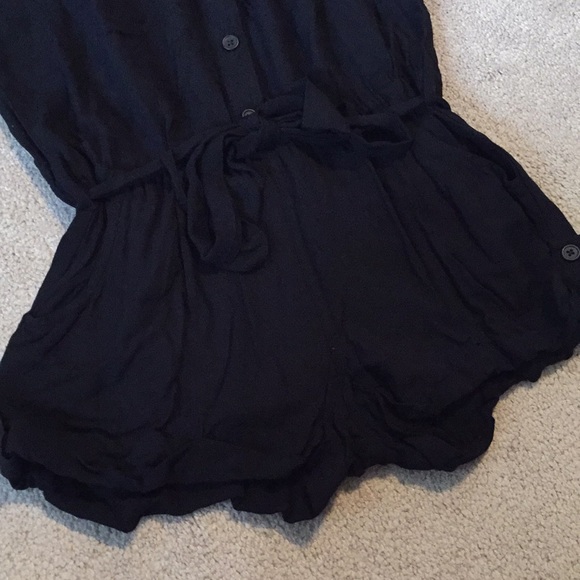 Black Button Front Romper- Size S - Picture 3 of 6